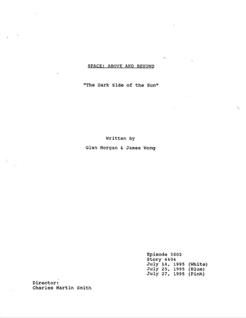 Screenplay: Space: Above And Beyond - Episode 2